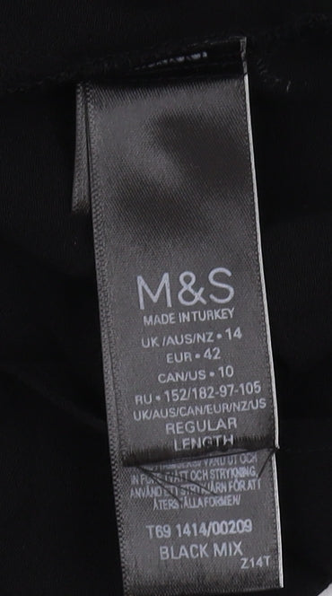 Marks and Spencer Women's Black Knee Length Shift Dress