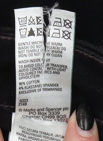 Marks and Spencer Women's Black Straight Jeans Size 10