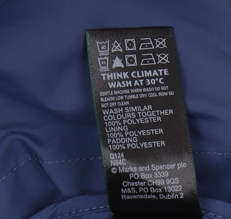 Marks and Spencer Women's Blue Quilted Jacket Size 22