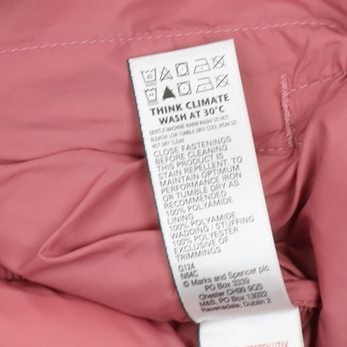 Marks and Spencer Pink Girls Puffer Jacket 12-13 Years
