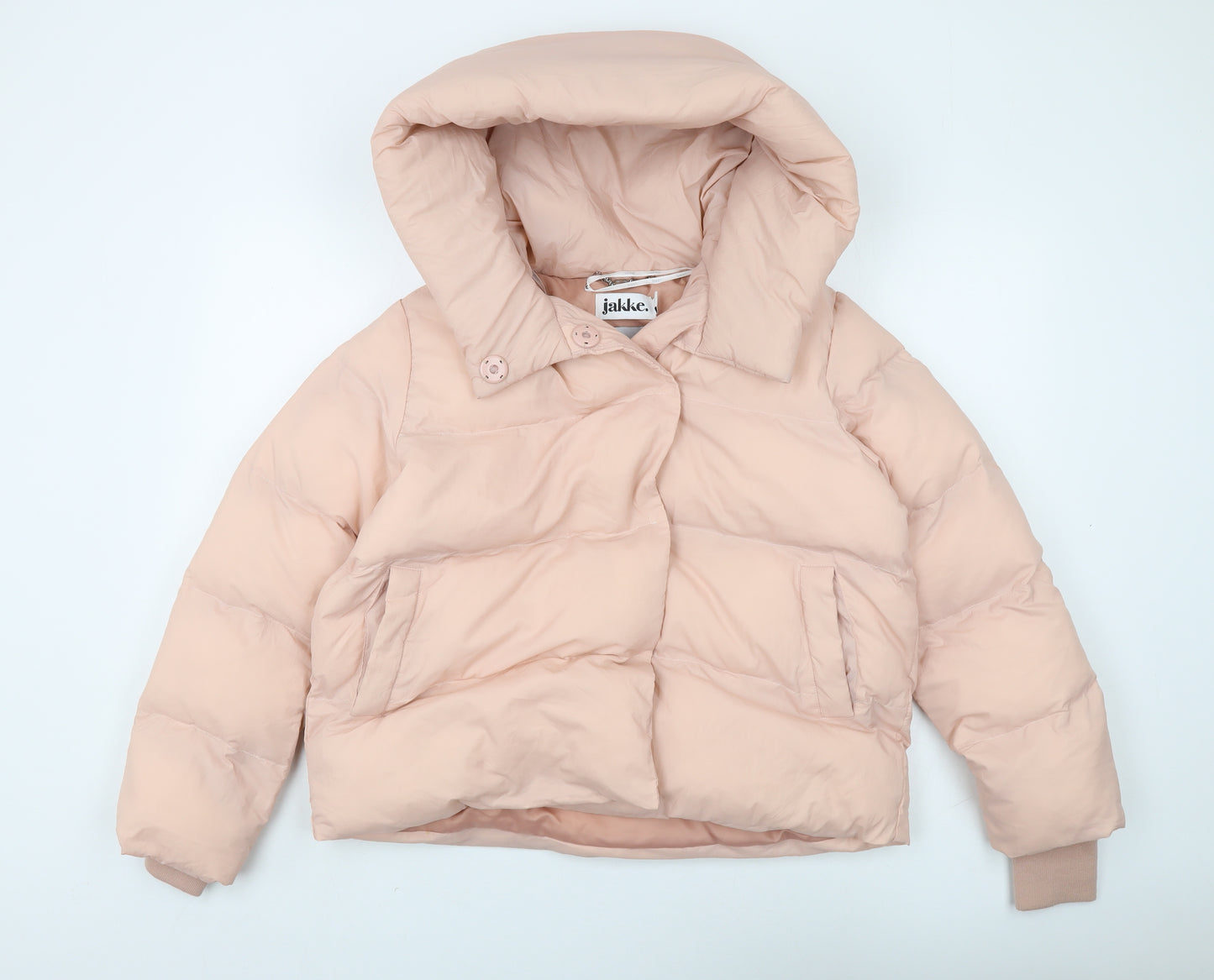 Jakke Women's Pink Puffer Jacket Size 8 Hooded Winter