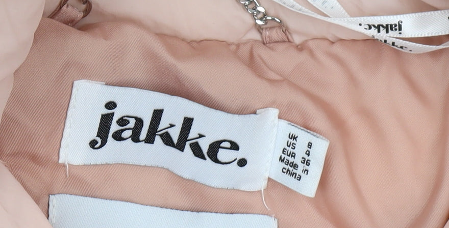 Jakke Women's Pink Puffer Jacket Size 8 Hooded Winter