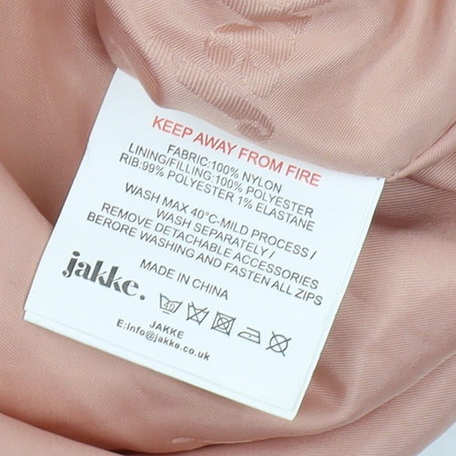 Jakke Women's Pink Puffer Jacket Size 8 Hooded Winter