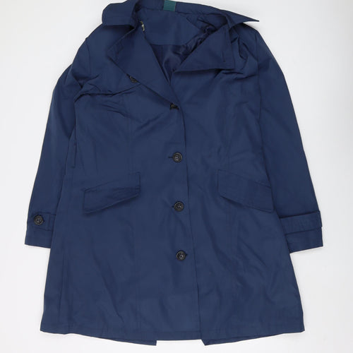 Amber Women's Blue Mid-Length Overcoat - Size 14