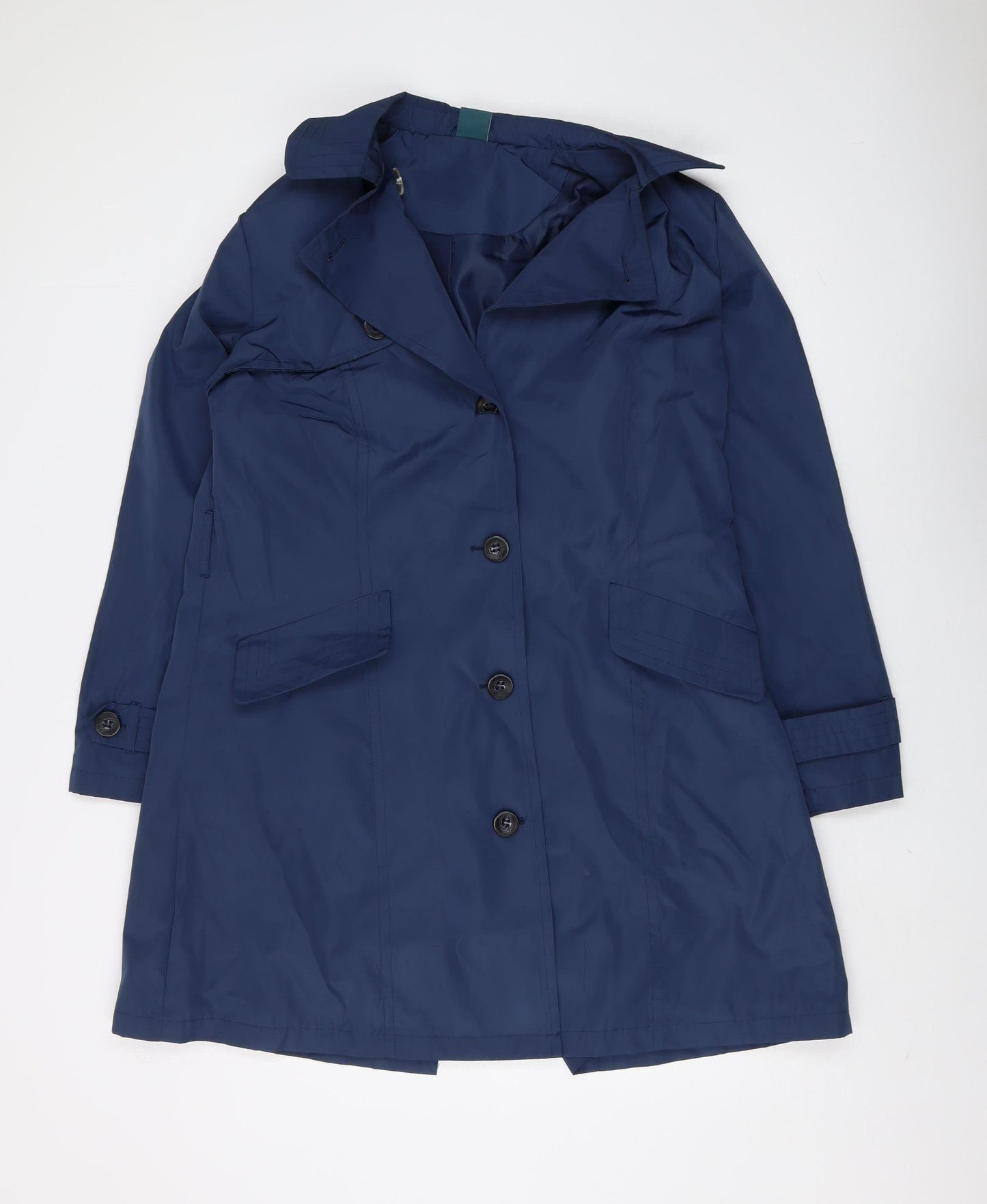 Amber Women's Blue Mid-Length Overcoat - Size 14