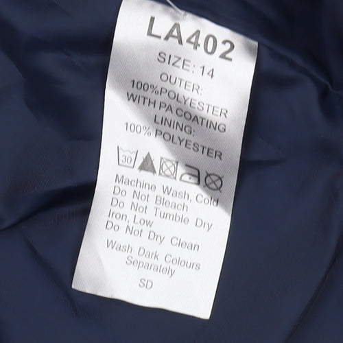 Amber Women's Blue Mid-Length Overcoat - Size 14