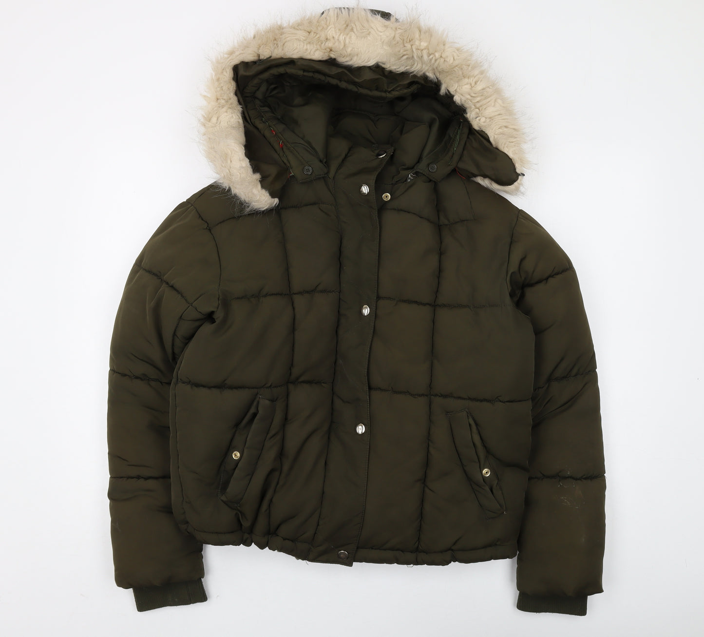 Topshop Women’s Green Puffer Jacket UK 6