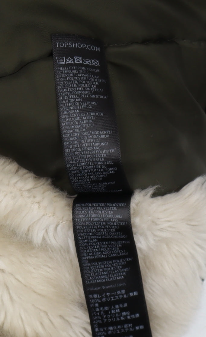 Topshop Women’s Green Puffer Jacket UK 6