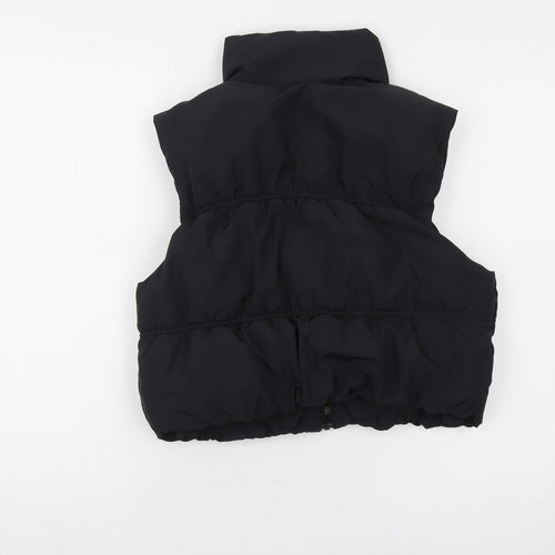 H&M Women's Black Puffer Waistcoat, S - Casual Zip Gilet