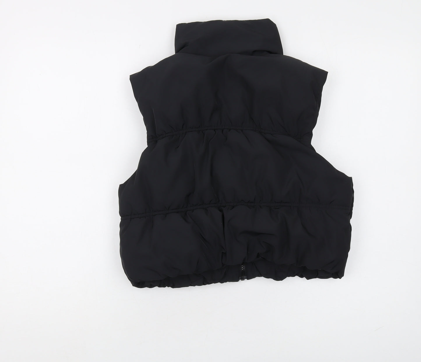 H&M Women's Black Puffer Waistcoat, S - Casual Zip Gilet