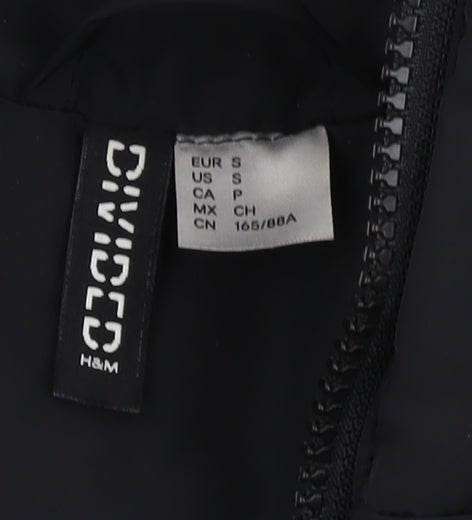 H&M Women's Black Puffer Waistcoat, S - Casual Zip Gilet