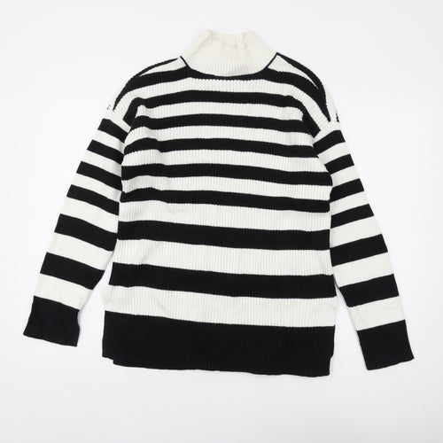 Marks and Spencer Women's Black Striped Pullover M