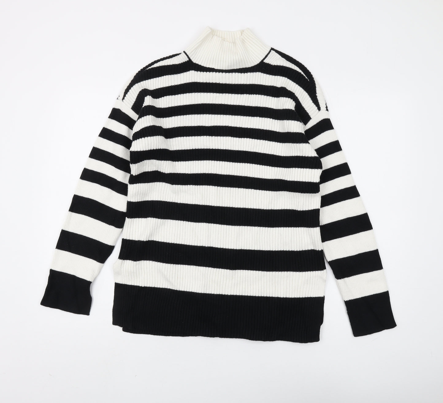 Marks and Spencer Women's Black Striped Pullover M