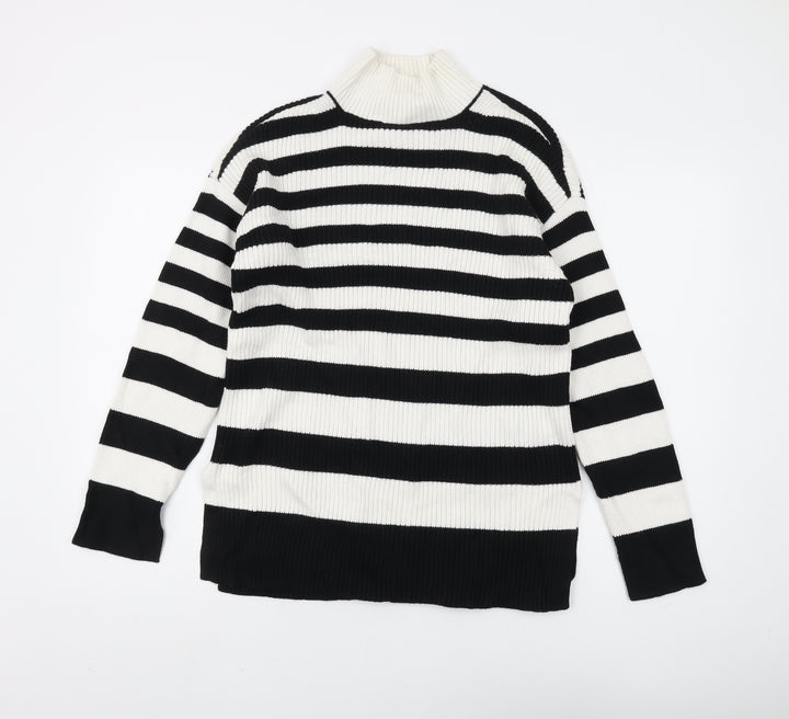 Marks and Spencer Women's Black Striped Pullover M