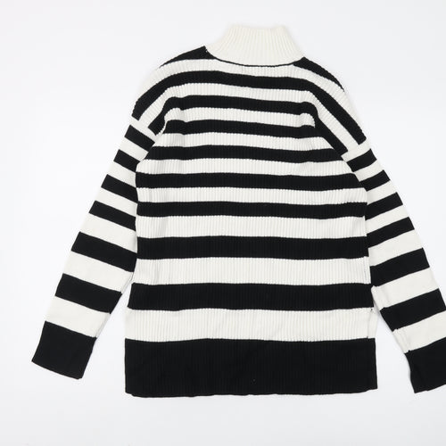 Marks and Spencer Women's Black Striped Pullover M