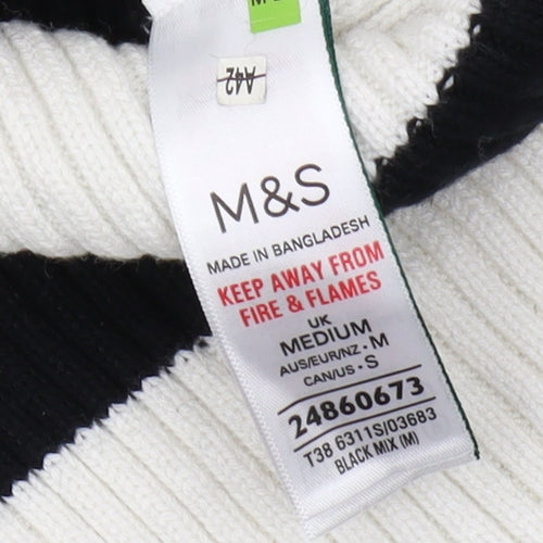 Marks and Spencer Women's Black Striped Pullover M