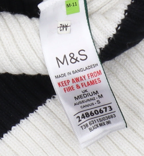 Marks and Spencer Women's Black Striped Pullover M