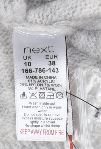 Next Women's Grey Roll Neck Jumper UK 10 Beaded