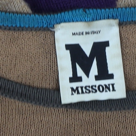 Missoni Women's Beige Multicoloured Shift Dress Size 12