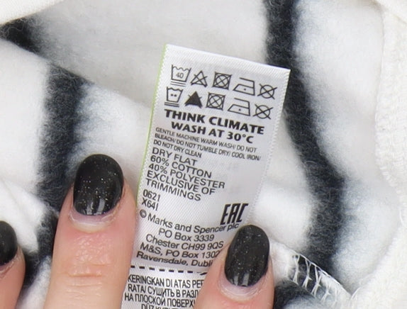 Marks and Spencer Women's White Striped Pullover Sweatshirt 22