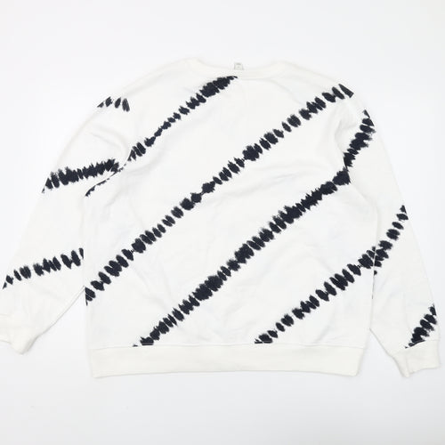 Marks and Spencer Women's White Tie-Dye Sweatshirt L