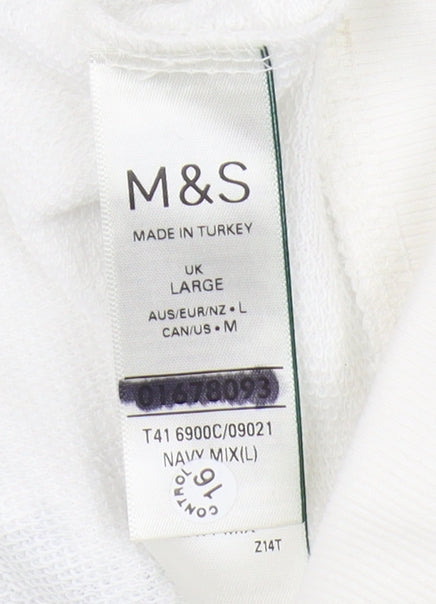 Marks and Spencer Women's White Tie-Dye Sweatshirt L