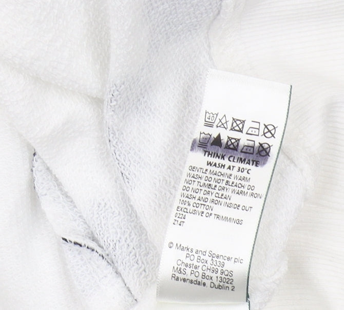 Marks and Spencer Women's White Tie-Dye Sweatshirt L