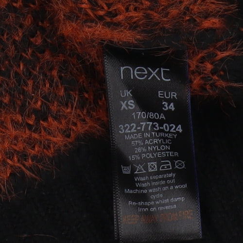Next Women's XS Black Animal Print V-Neck Jumper