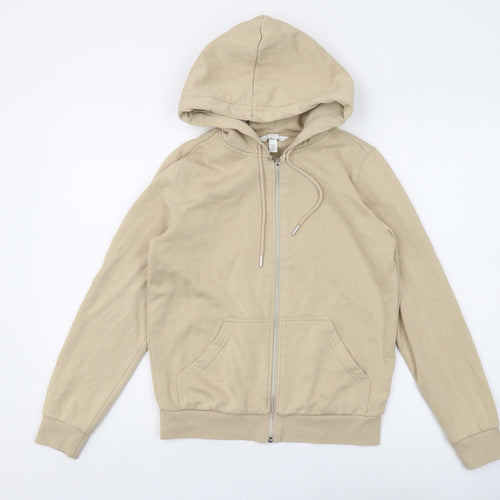 H&M Women's Beige Full Zip Hoodie, Size 6, Casual