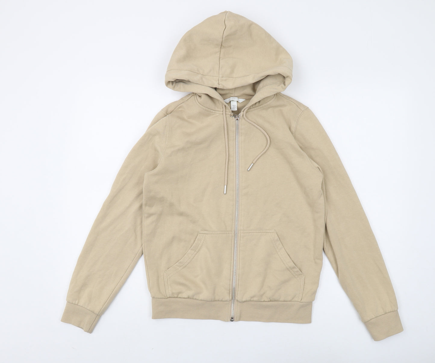 H&M Women's Beige Full Zip Hoodie, Size 6, Casual