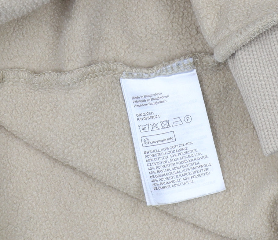 H&M Women's Beige Full Zip Hoodie, Size 6, Casual