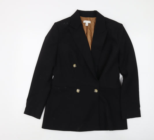 Topshop Women's Black Double-Breasted Blazer, Size 10