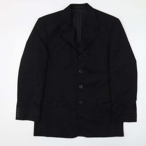 Revere Men's Black Blazer, Regular Fit, Size 38R