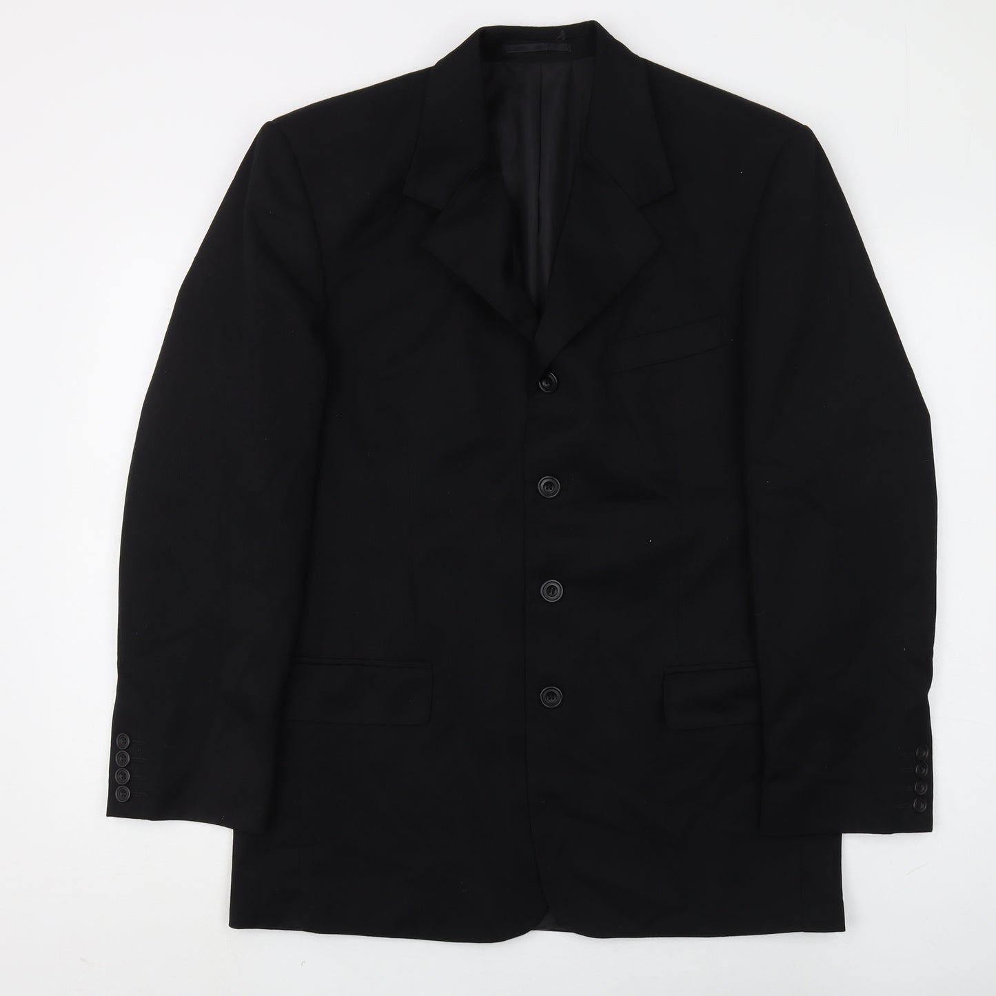 Revere Men's Black Blazer, Regular Fit, Size 38R