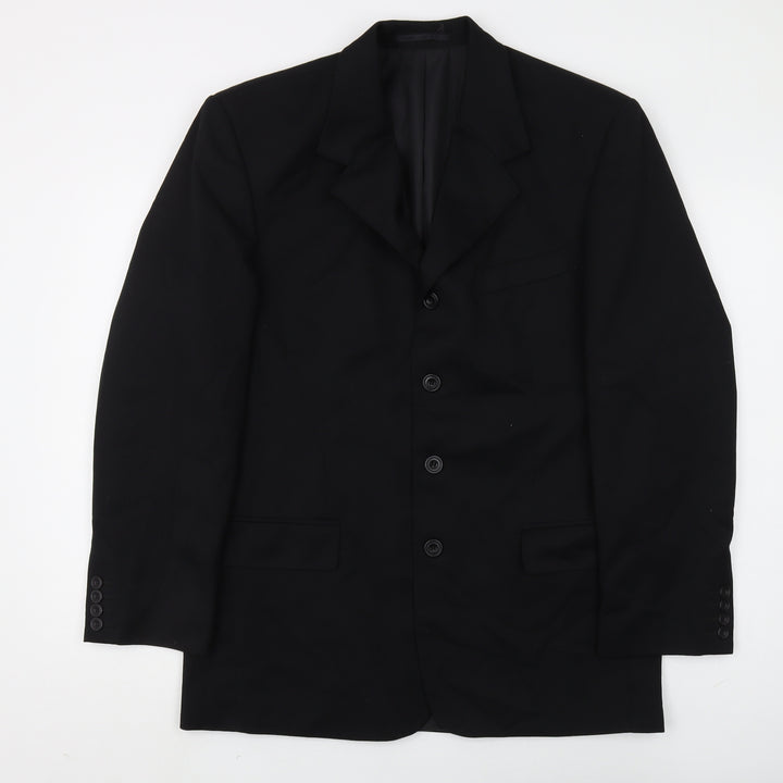 Revere Men's Black Blazer, Regular Fit, Size 38R