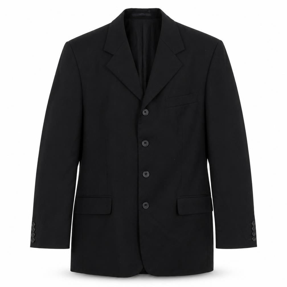 Front view of Revere Men's Black Blazer, Regular Fit, size 38R
