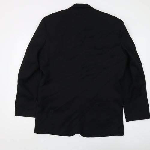 Revere Men's Black Blazer, Regular Fit, Size 38R