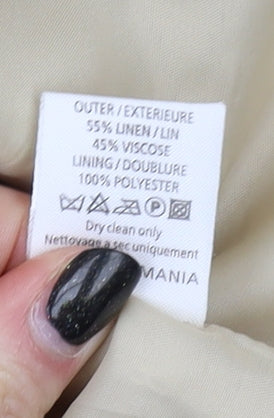 New Look Women's Beige Linen Blazer Jacket Size 12