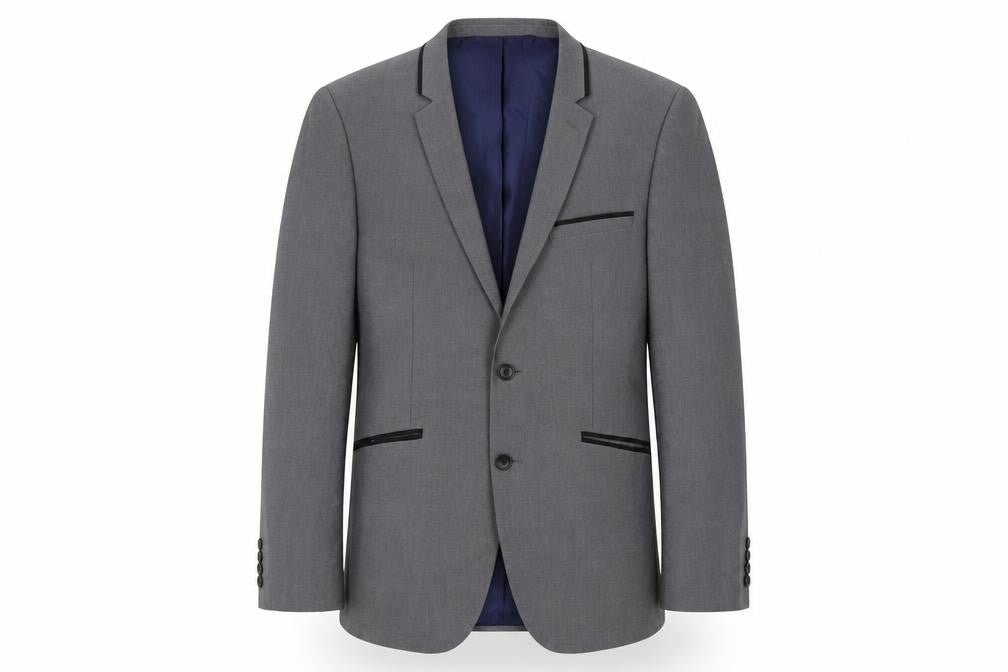 Front view of Burton Grey Slim Fit Blazer, Men, 40R Chest, Formal