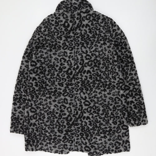 Next Women's Grey Animal Print Coat, Size 12, Autumn-Winter