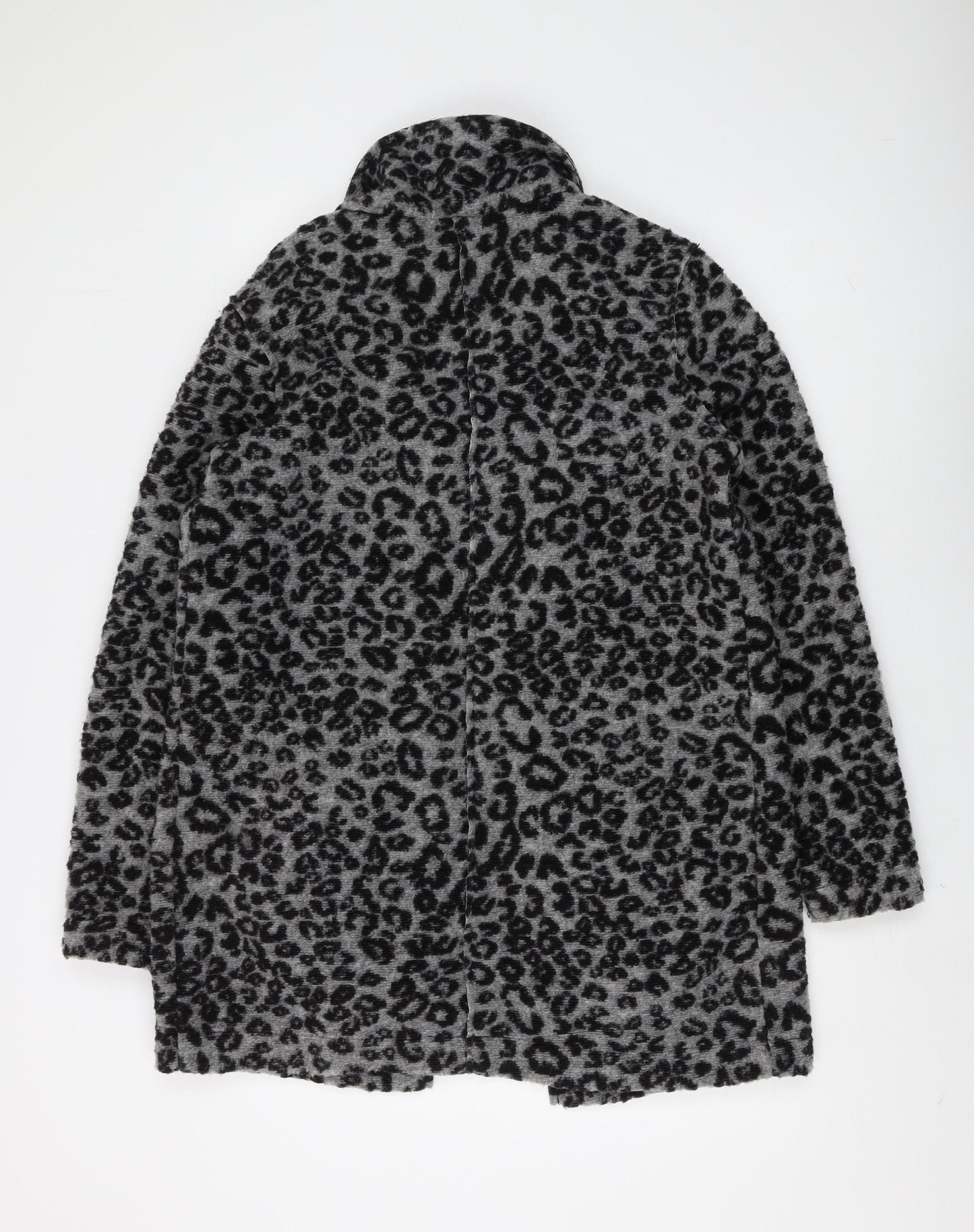 Next Women's Grey Animal Print Coat, Size 12, Autumn-Winter
