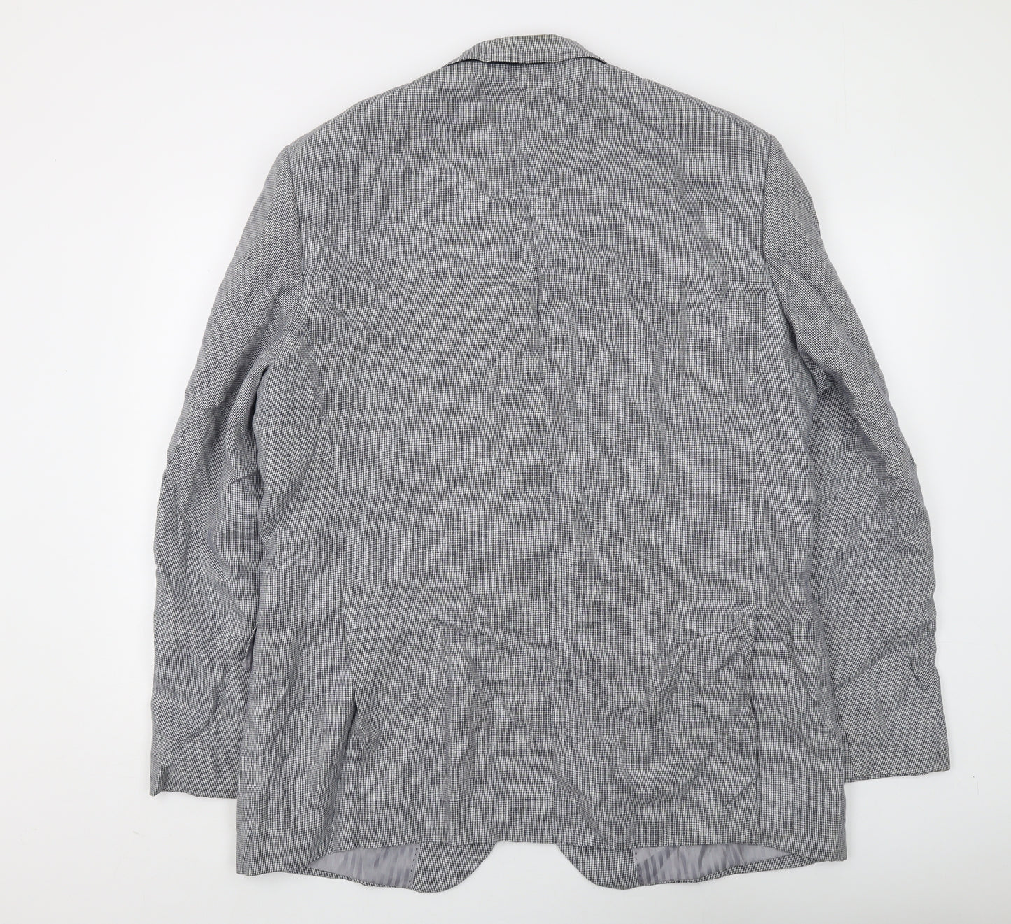 Gurteen Men's Grey Linen Blazer Size 44R Regular Fit