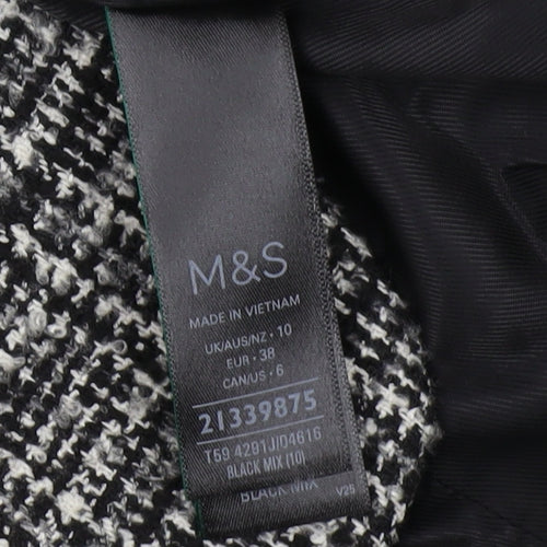 Marks and Spencer Women's Black Plaid Suit Jacket