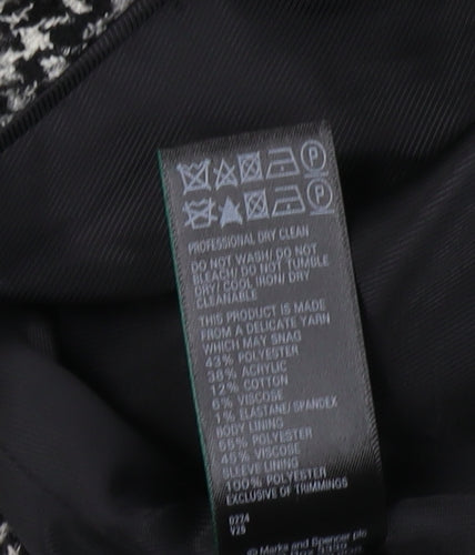 Marks and Spencer Women's Black Plaid Suit Jacket