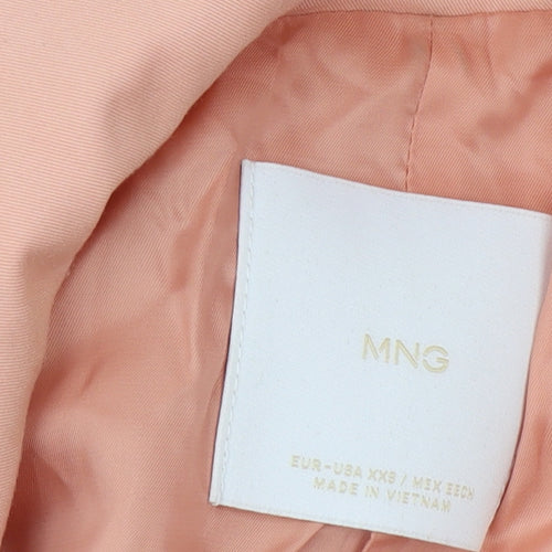 MNG Women's Pink Double Breasted Blazer XXS