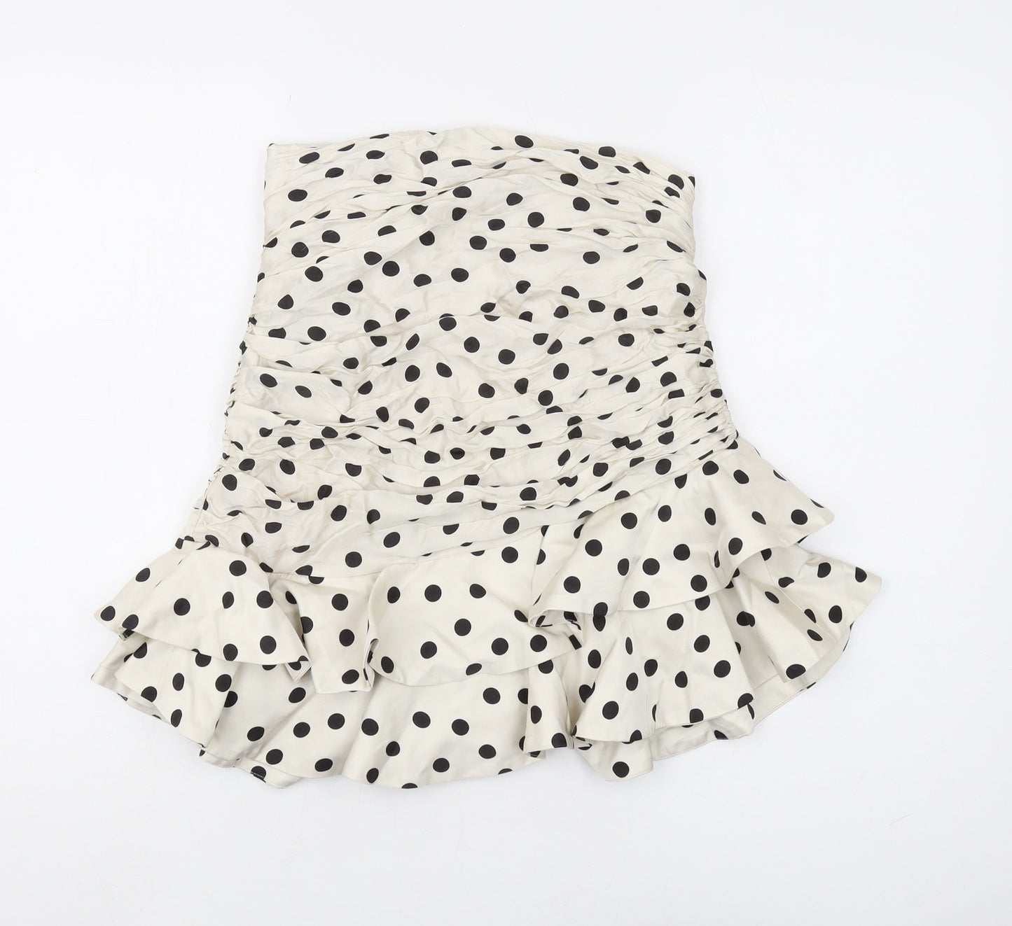Zara Women's Ivory Polka Dot Tulip Skirt Size 12