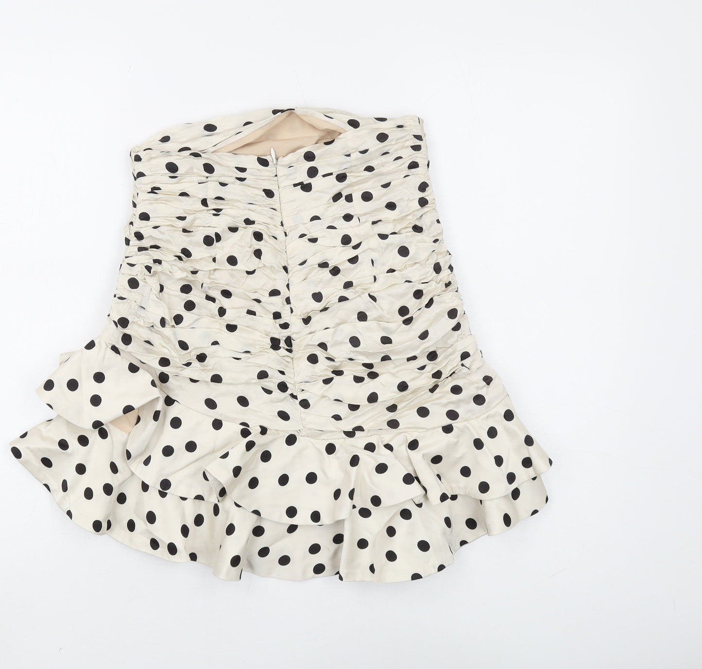 Zara Women's Ivory Polka Dot Tulip Skirt Size 12