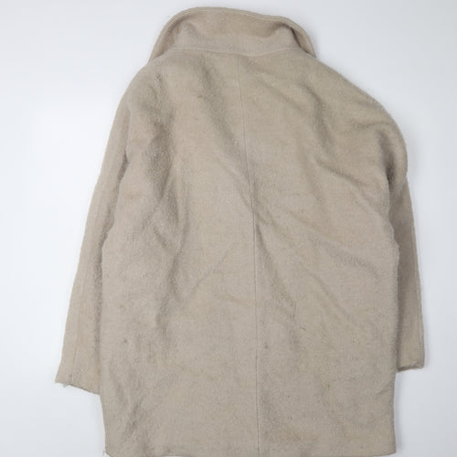 Topshop Beige Women's Coat Size 14 with Button Closure