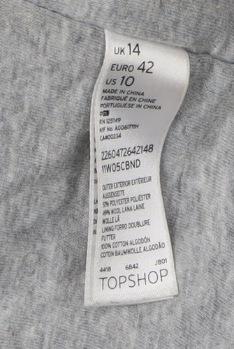 Topshop Beige Women's Coat Size 14 with Button Closure