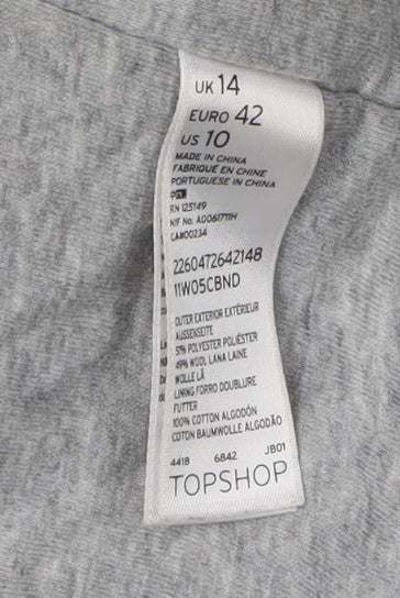 Topshop Beige Women's Coat Size 14 with Button Closure